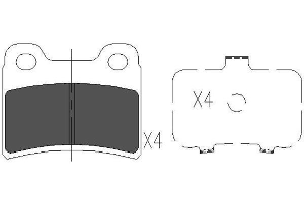 KAVO PARTS Комплект тормозных колодок, дисковый тормоз KBP-4011